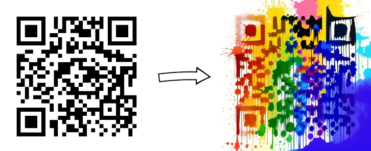 Hero Image of QR Code being artistically transformed